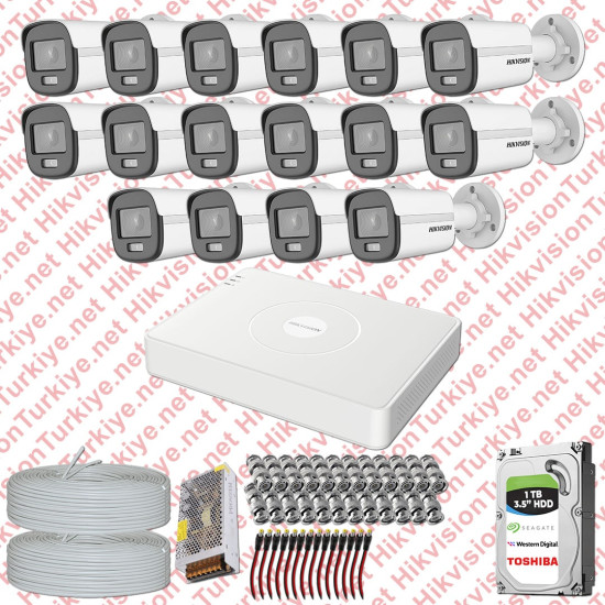 Hikvision Colorvu Gece Renkli 16 Kameralı Set 1TB Hdd